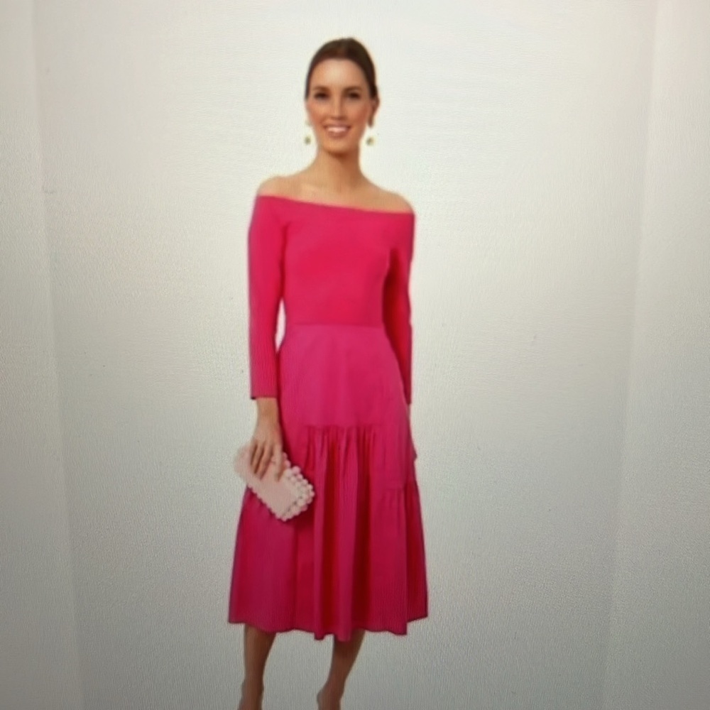 Like new pink midi fit & flare tuckernuck dress